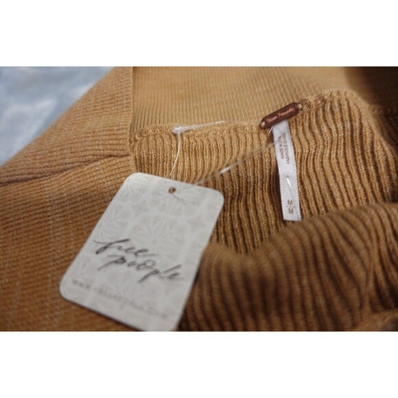 NWT Free People Golden Hour Brown Size Medium Ribbed Knit Midi Skirt - Picture 4 of 6